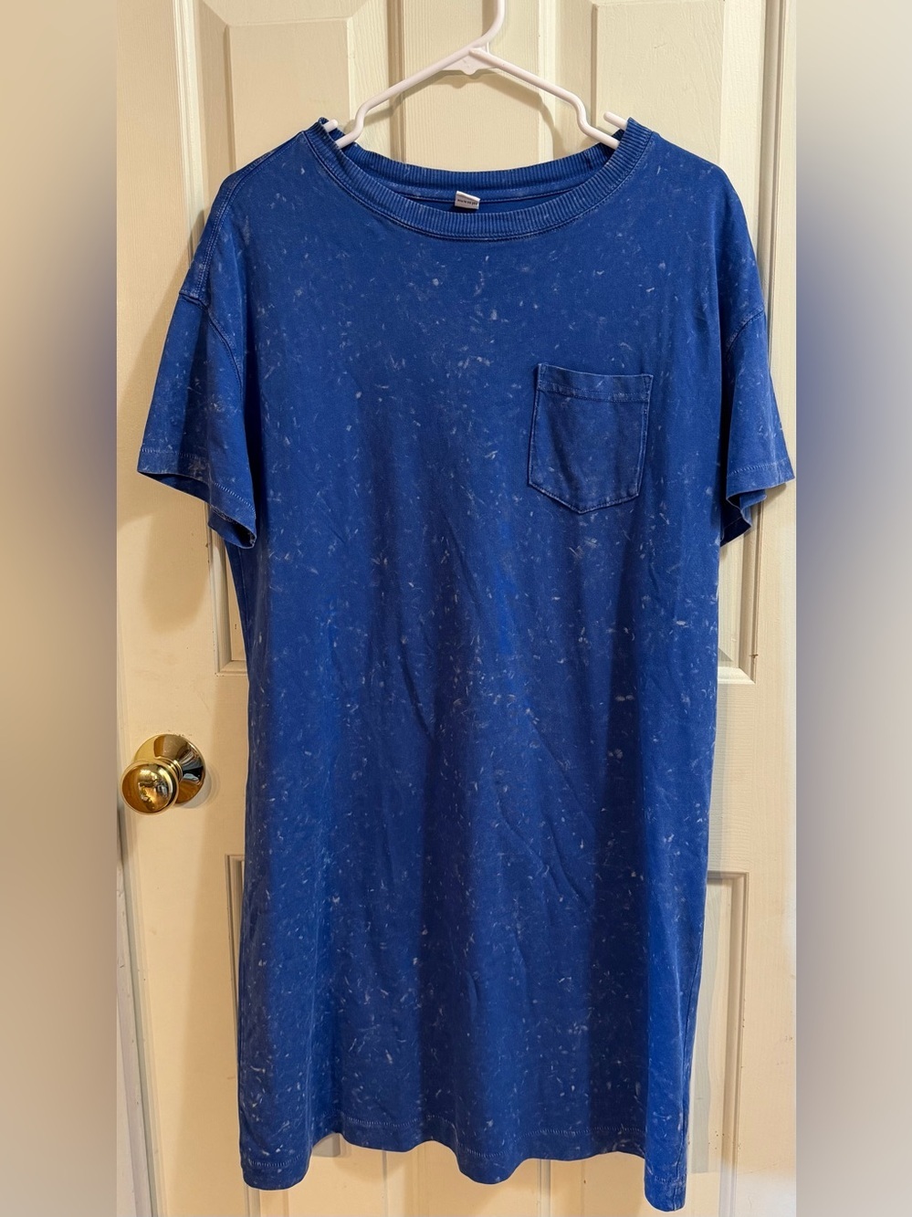 Old Navy Speckled Royal Blue Short Sleeve T-Shirt Dress | Travel Athleisure | S